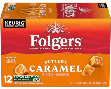 Folgers Buttery Caramel Flavored Coffee, 72 Keurig K-Cup Pod…