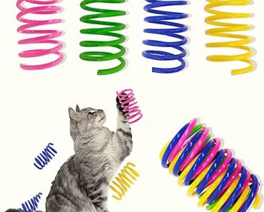 AGYM Colorful Plastic Spring Cat Toys, 30 Pack Spiral Spring…
